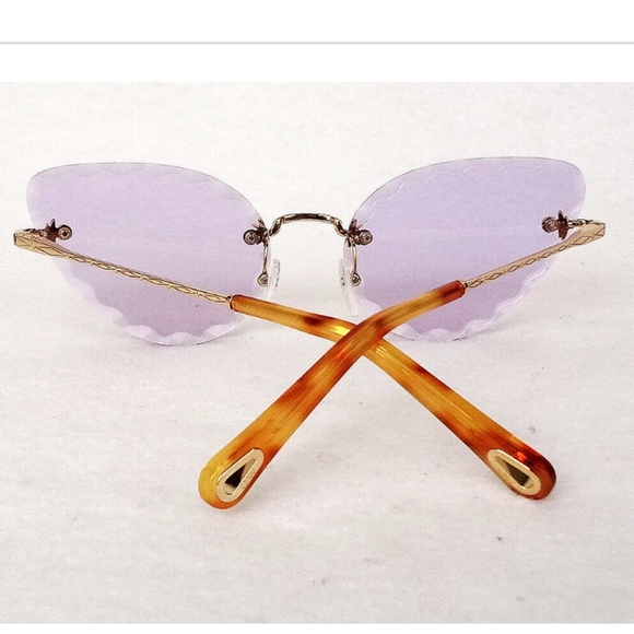 CHLOE Gold/Purple Cat Eye Sunglasses - Picture 9 of 9